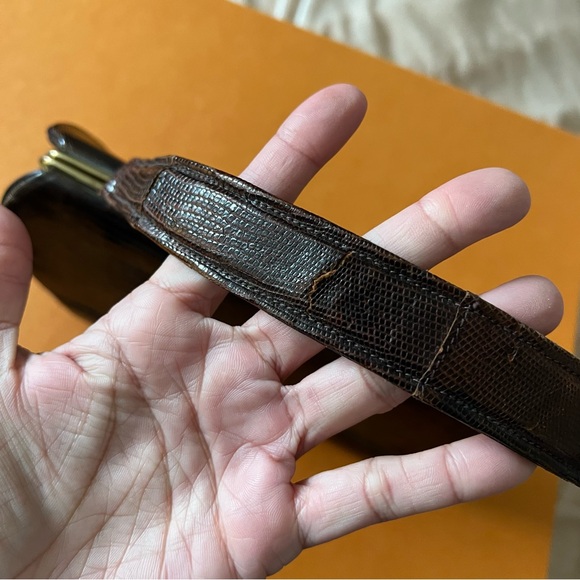 Alligator Purse Handle-bag Brown Clutch - Picture 6 of 6